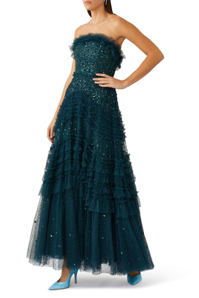 Maybelle Sequin Strapless Gown
